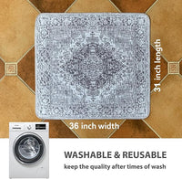nunubaby Washable Pee Pads for Dogs, Stylish, Non-Slip and Leak-Proof Pee Pads. Reusable Potty Pads for Dogs for Crates and Floors.(Gray/Geo, 31" x36")