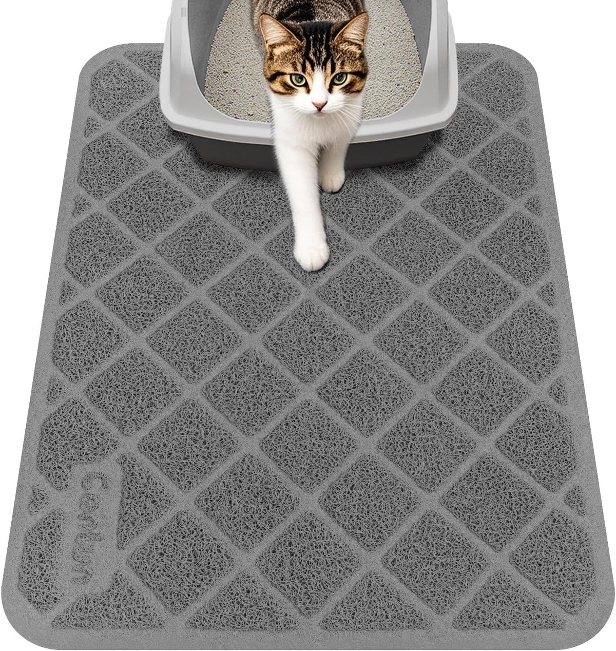 Conlun Cat Litter Mat Litter Trapping Mat - Charcoal / Small (24" x 17")
