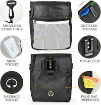 CONLI Dog Treat Pouch with Folding Bowl and Training Clicker, Treat Pouches for Pet Training Built-in Poop Bag Dispenser, Dog Training Treat Pouch for Pet Training Walking
