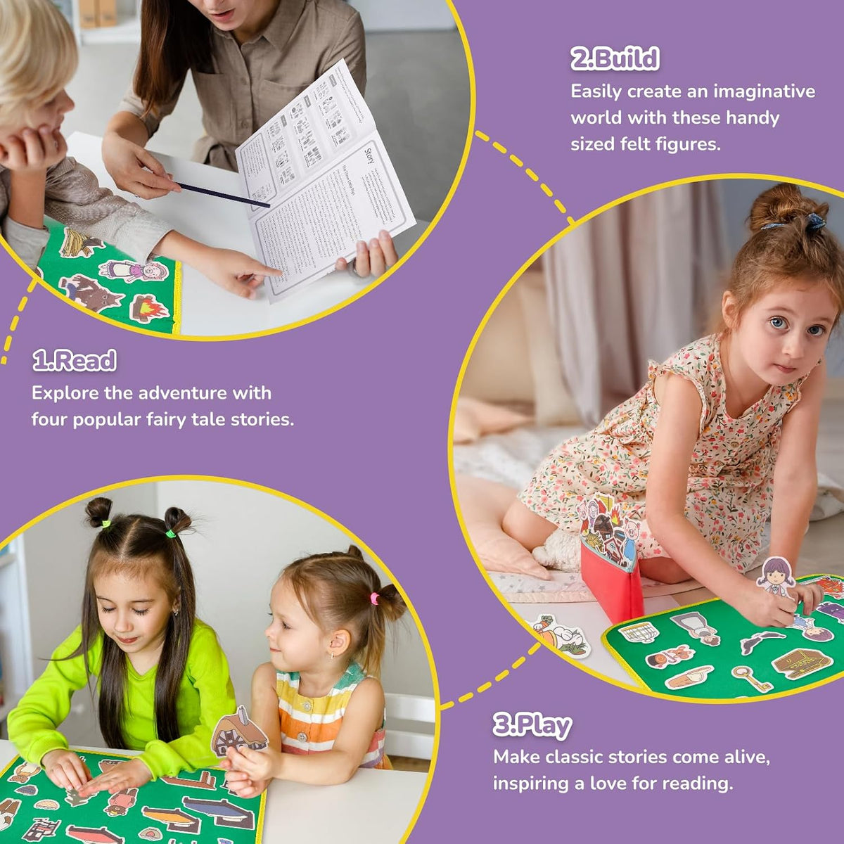 CHEFAN felt board story set with nursery rhyme felt pieces and a felt board with pockets - view 18