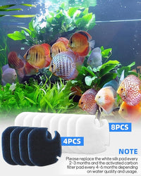 Canister Filter Pads Fit for AMOSIJOY 172/225/265GPH Aquarium External Filters, Replacement Canister Filter Pads Fit for Coospider-Repta Canister Filter Systems 12PCS