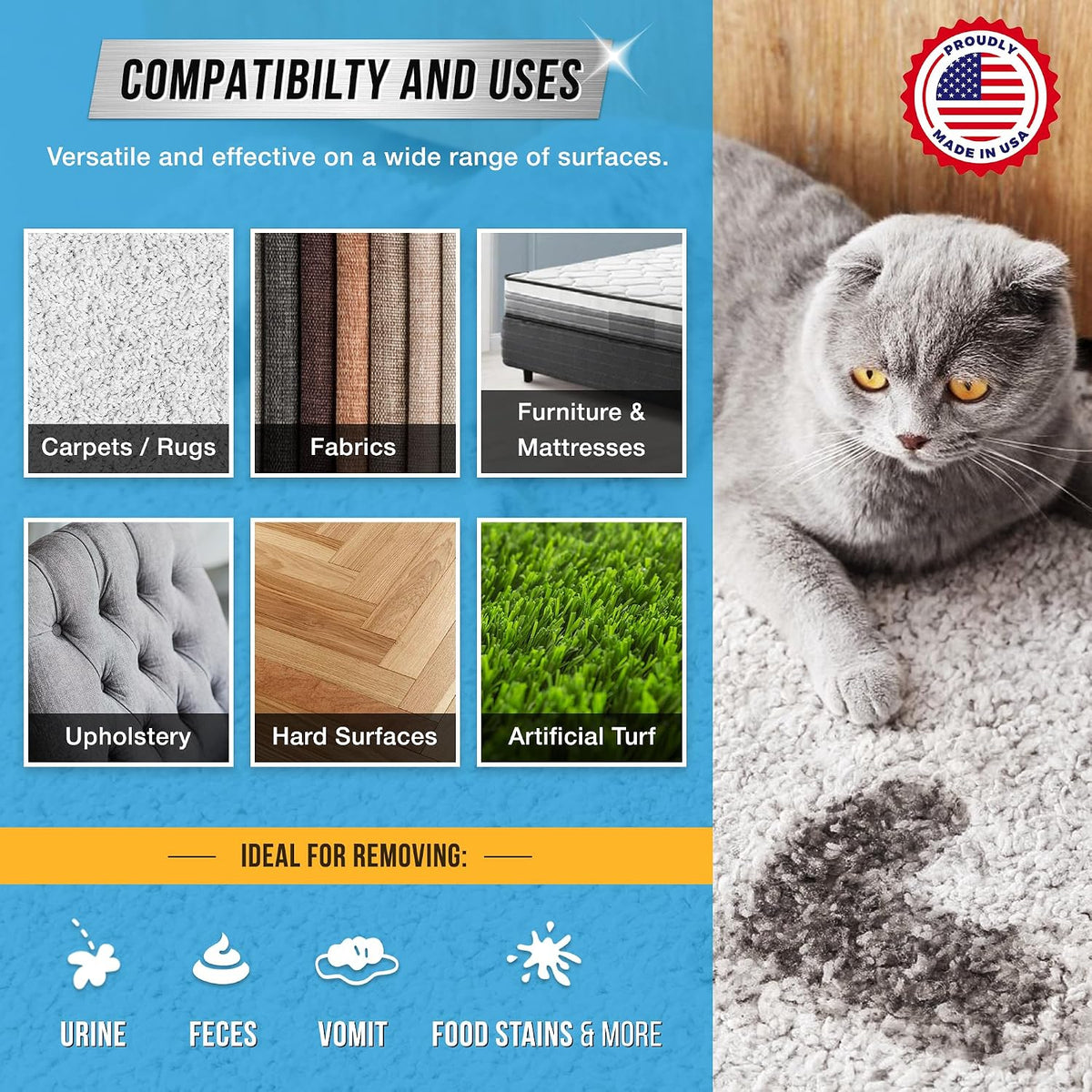Pet Odor and Stain Eliminator, Stain Remover Spray for Carpet - image 4