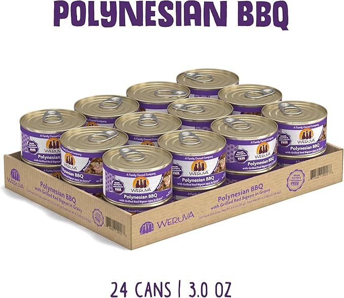 Weruva Classic Cat Food, Polynesian BBQ with Grilled Red Bigeye in Gravy, 3oz Can (Pack of 24)