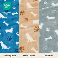 Luciphia 3 Pack Cute Dog Blankets Soft Fleece for Small Puppy Cat - Barking Bones / 30x20 inch (Pack of 3) - image 2