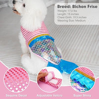 cyeollo Dog Costumes for Large Dogs Sparkly Mermaid Cosplay Clothes Pet Costme Birthday Party Outfit Dog Halloween Costumes Size XL