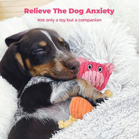 3pcs Dog Squeaky Toys, Plush Stuffed Puppy Chew Toy for Extended Play, Interactive Toys Gifts for Small Medium Large Chewer Dogs, Pet Toy Bulk to Keep Them Busy(Dog&Fox&Pig)
