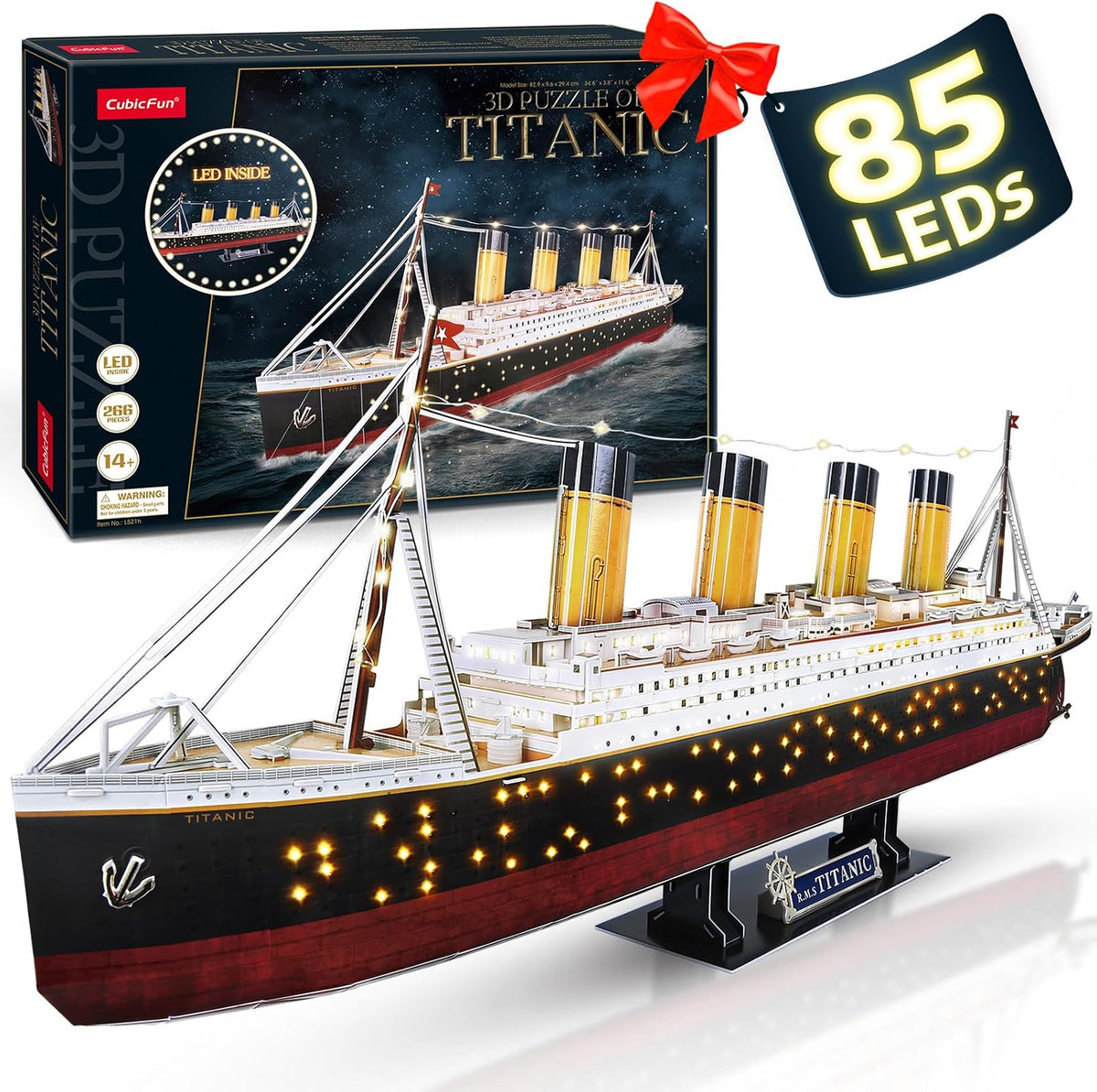 CubicFun Titanic 3D Model Ship Puzzle with LED Lights - Realistic