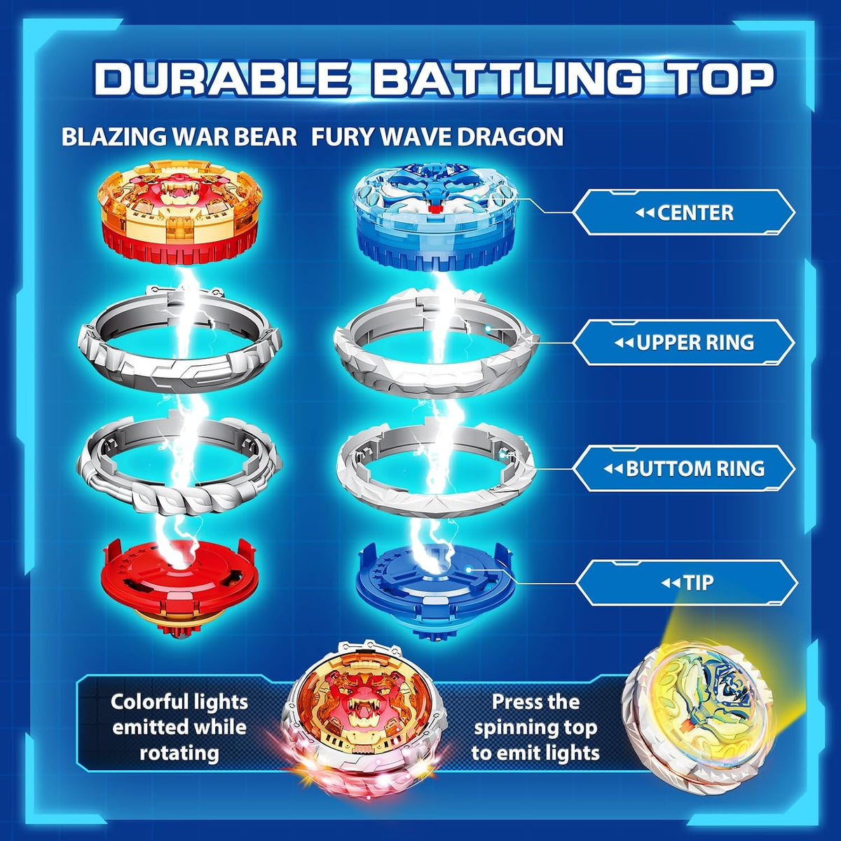 Infinity Nado sword launcher spinning top, Gale Wings metal battle top with sword-shaped launcher - view 18