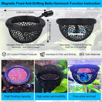 2pcs Wood Fish Feeding Ring for Aquarium，Floating Betta Hammock - Solid Black / 1pcs big magnetic version - image 2