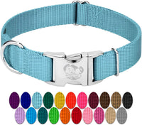 Country Brook Petz - Premium Nylon Dog Collar with Metal Buckle for Small Medium Large Breeds - 30+ - Extra Large (Pack of 1) / Ocean Blue