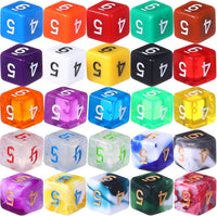 TecUnite 25 Pcs Polyhedral Dice Set, Transparent Mixed Color - Mix Color / 6 Sides - image 4