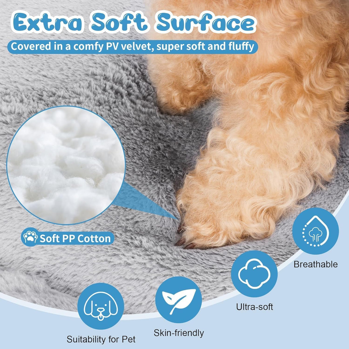 Dog Crate Pad, Washable Cozy Dog Bed Mat for Medium Dogs 36"x23" - 24.0"L x 18.0"W x 1.5"Th / Dark Grey - image 3