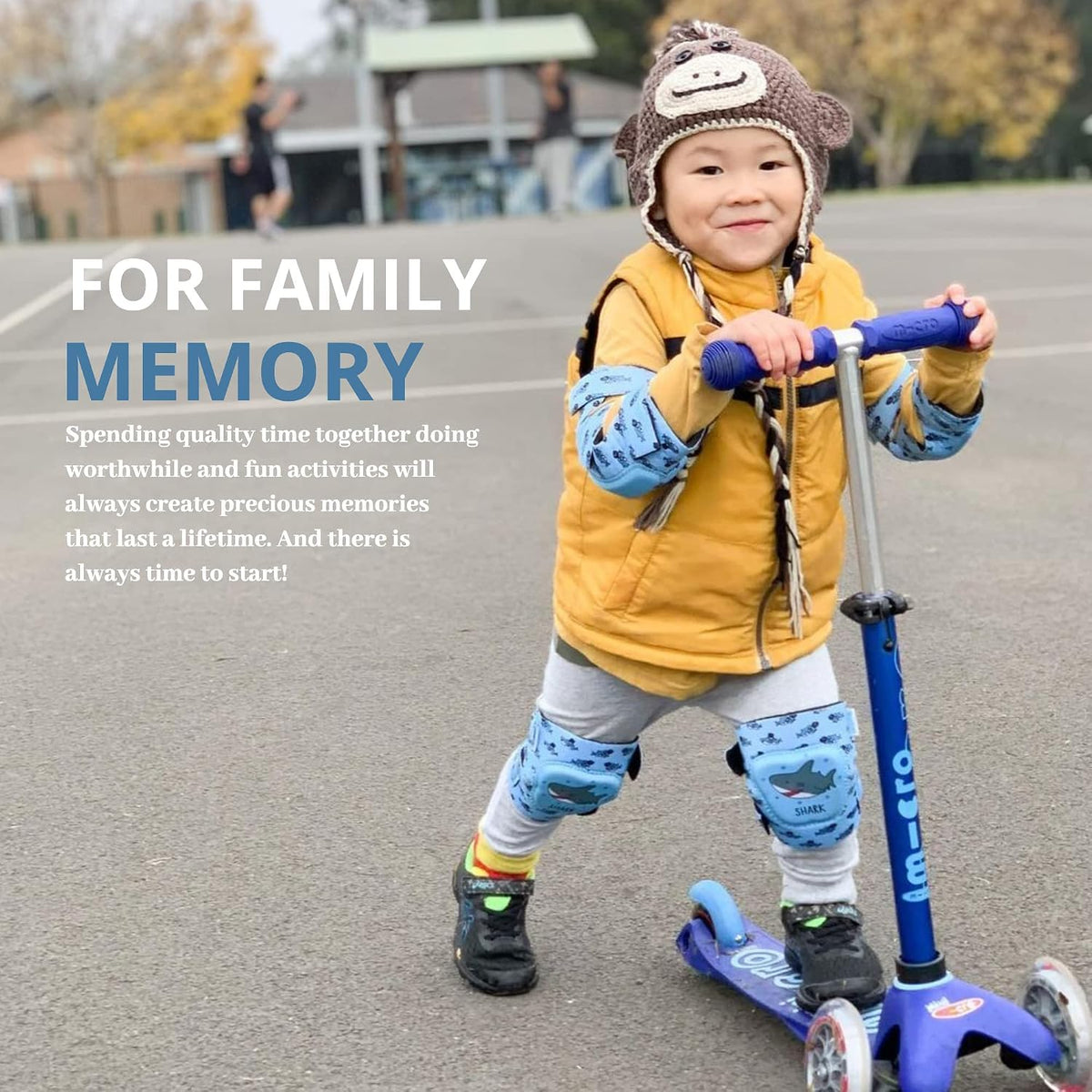 Soft-Style Kids Knee and Elbow Pads with Bike Gloves - Medium / Shark - image 2