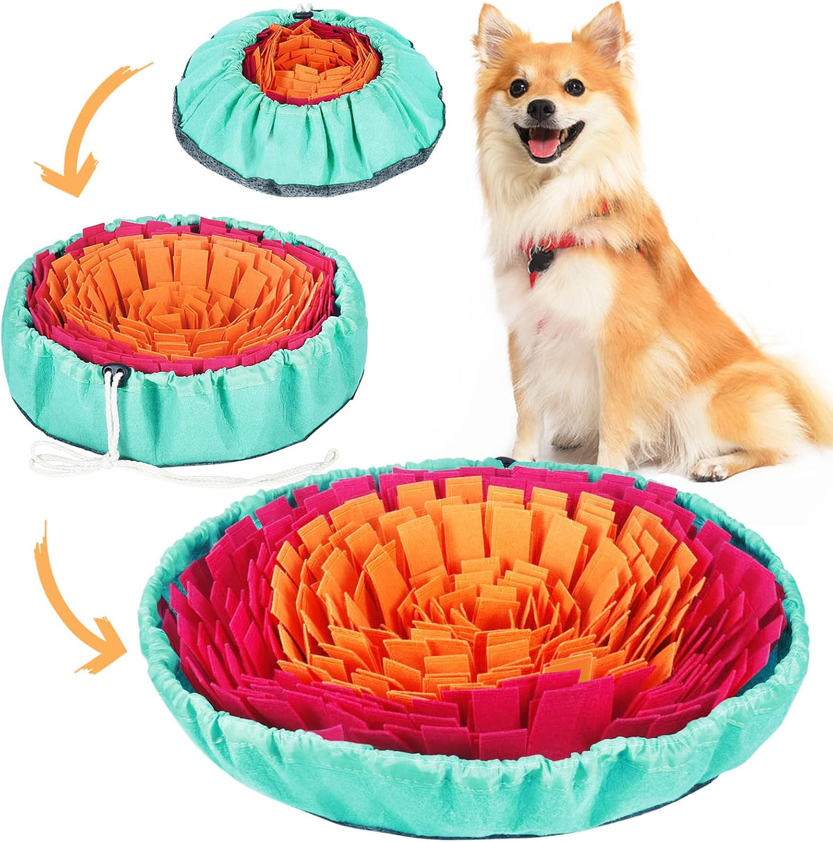 Vivifying Snuffle Mat for Dogs - Rose Red Orange