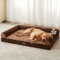 Orthopedic Washable Large Dog Bed for Senior Dog Comfy Sleep – Essentials for Dogs - 42"l x 30"w x 7"th / Brown