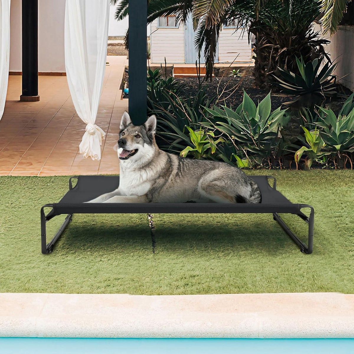 Veehoo Outdoor Elevated Dog Bed - Black / 47.2"L x 31.9"W x 10.6"Th - image 3