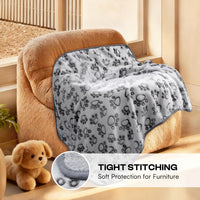 Luciphia Fluffy Paw Print Dog Blanket Large/Medium/Small - Pcs2 Grey Paw / 57x40 inches - image 2