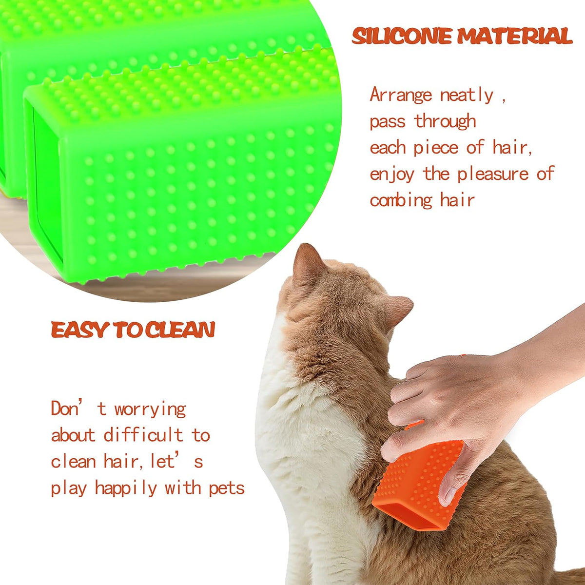 2pcs Pet Dog Cat Hair Remover, Pet Hair Removal Tool - greengreen - image 4