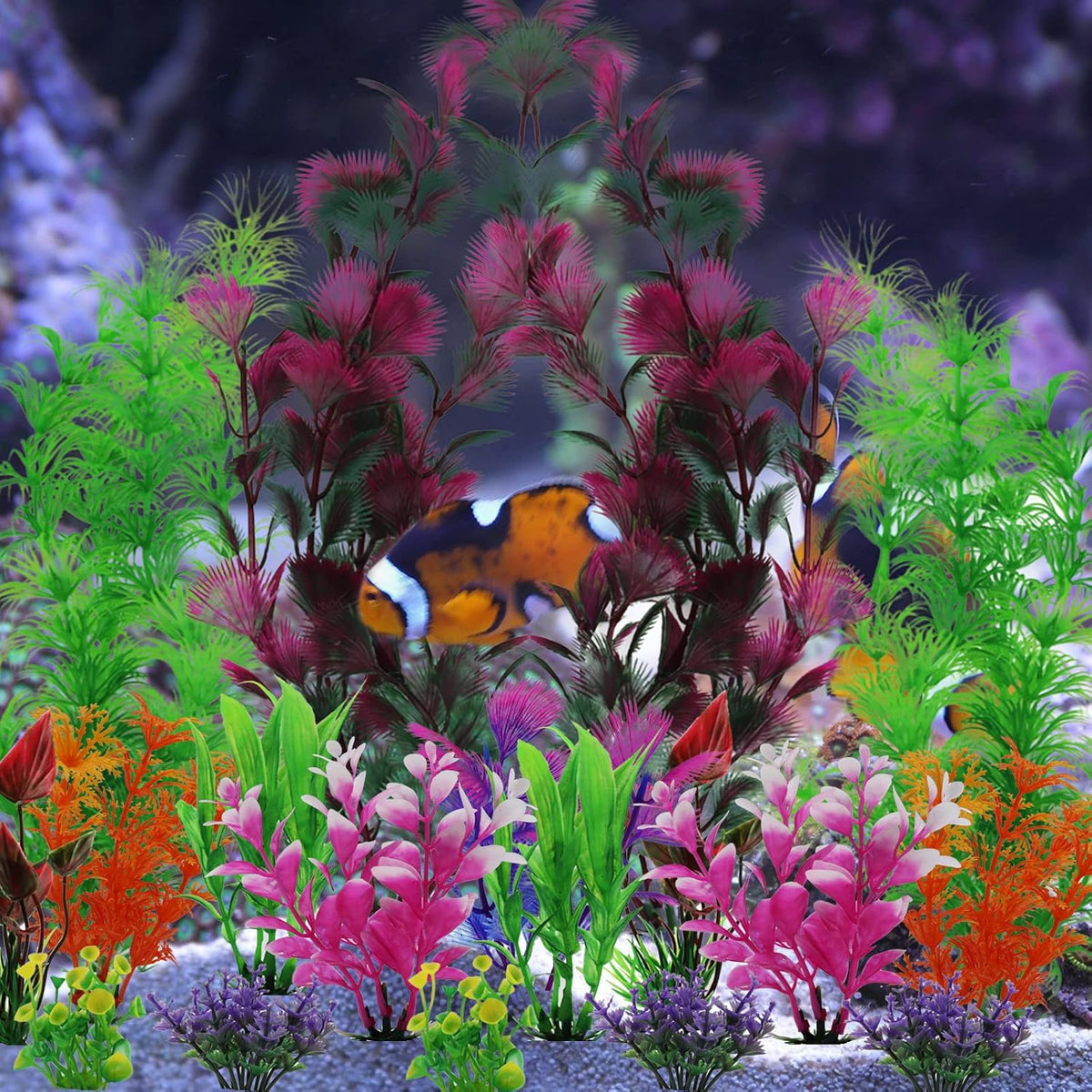 25 Pack Aquarium Plants, Fish Tank Decoration Colorful Artificial Fish Tank Decorations - image 3