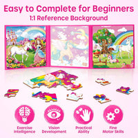 SYNARRY magnetic dinosaur puzzle book with three colorful dinosaur scenes - view 11