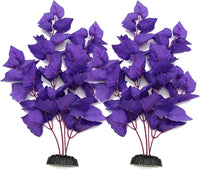 Silk Aquarium Plants, 12 Inch Artificial Silk Plants Decorations – Essentials for Fish - Purple / 2 Pack