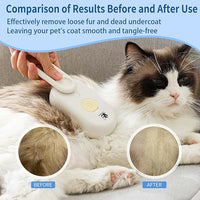Cat Steam Brush for Shedding,4 in 1 Grooming Brush for Cats and Dogs,Deshedding,Massage,Cleaning & Anti-Static All In One,Suitable for Long & Short Haired Pets,Includes Waterless Shampoo,Yelow