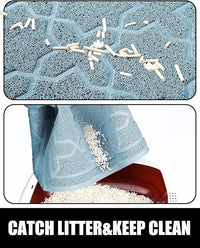 Yimobra Cat Litter Mat, 24"x20" Litter Mat with Litter Lock Mesh, Soft Cat Litter Mat Litter Trapping Mat, Easy to Clean, Non-Slip, Water Resistant, Litter Free Floors, Tea Blue