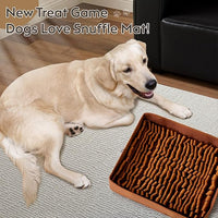 Snuffle Mat for Dogs, Dog Puzzle Mat, Interactive Dog Toys for Enrichment,Sniff Mats with Non-Slip Backing,Suitable for Breeds and Sizes of Dogs (Brown, 17" X 15")