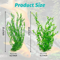 23" Tall Aquarium Plastic Plants - Green（style B） - image 2