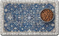 Pet Food Mats for Floor, Absorbent Dog Mat for Food and Water Dispenser Mat, Dog Food Mat Quick Dry - Navy / 32"L x 24"W