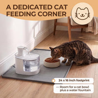 Silicone Pet Food Mat, Extra Large 34x22 Inch - Grey / 24"L x 16"W - image 3
