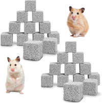 24 PCS Chinchilla Chew Toys Lava Blocks Hamster Chew Toys – Essentials for Small Pets - 24 Pcs-Square / 1.18 Inch Diameter