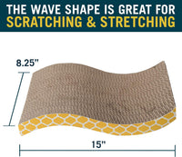 OurPet's Straight and Narrow Single Wide Reversible Cat Scratcher – Essentials for Cats - The Wave / Pack of 1 - image 2