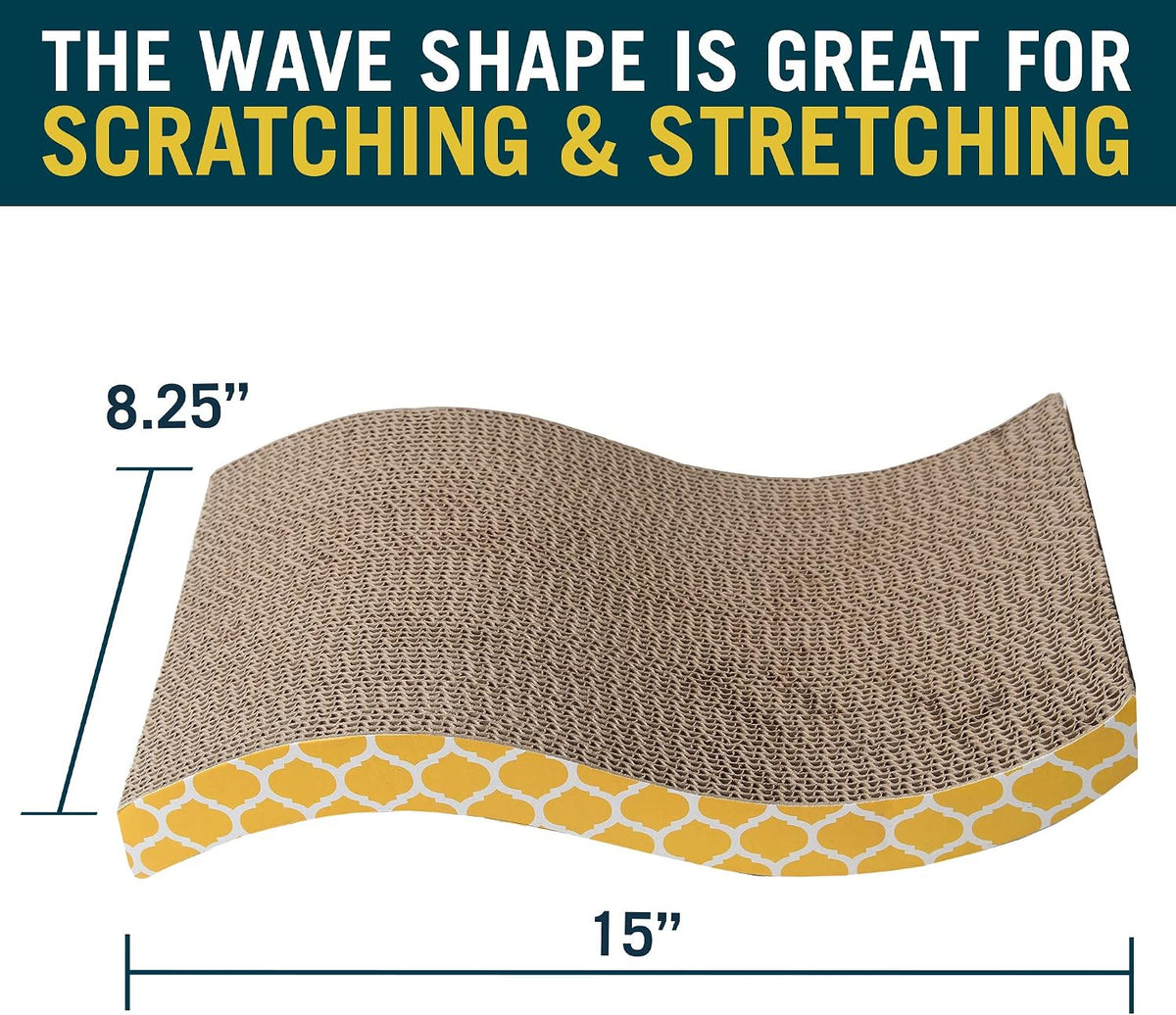 OurPet's Straight and Narrow Single Wide Reversible Cat Scratcher – Essentials for Cats - The Wave / Pack of 1 - image 2