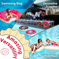 DMAR Donut Pool Float, Donut Tube & Ring for Beach & Pool - Set of 2 （Pink & Brown 23.4in） - image 4
