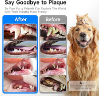 Electric Dog Plaque & Tartar Remover - Pet Teeth Cleaning Kit with LED Light, 5 Adjustable Modes, Safe and Low Noise – Easy Home Dental Care for Dogs and Cats