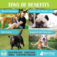Raw Paws Virgin Organic Coconut Oil for Dogs & Cats, 8-oz - Treatment for Itchy Skin, Dry Nose, Paws - Hot Spot Lotion for Dogs - Natural Hairball Remedy for Cats