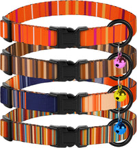 4PCS Breakaway Cat Collars with Bell - Striped - image 3