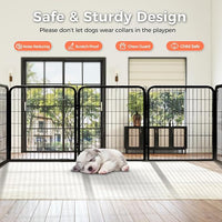 24 Inch 8 Panels Dog Playpen - Metal Pet Exercise Pen for Puppy, Indoor/Outdoor Dog Fence for Yard, Garden, Camping & RV Travel