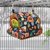 Wontee Bird Nest House Winter Warm Snuggle Hut Bird Bed Hanging - Small / Black - image 3