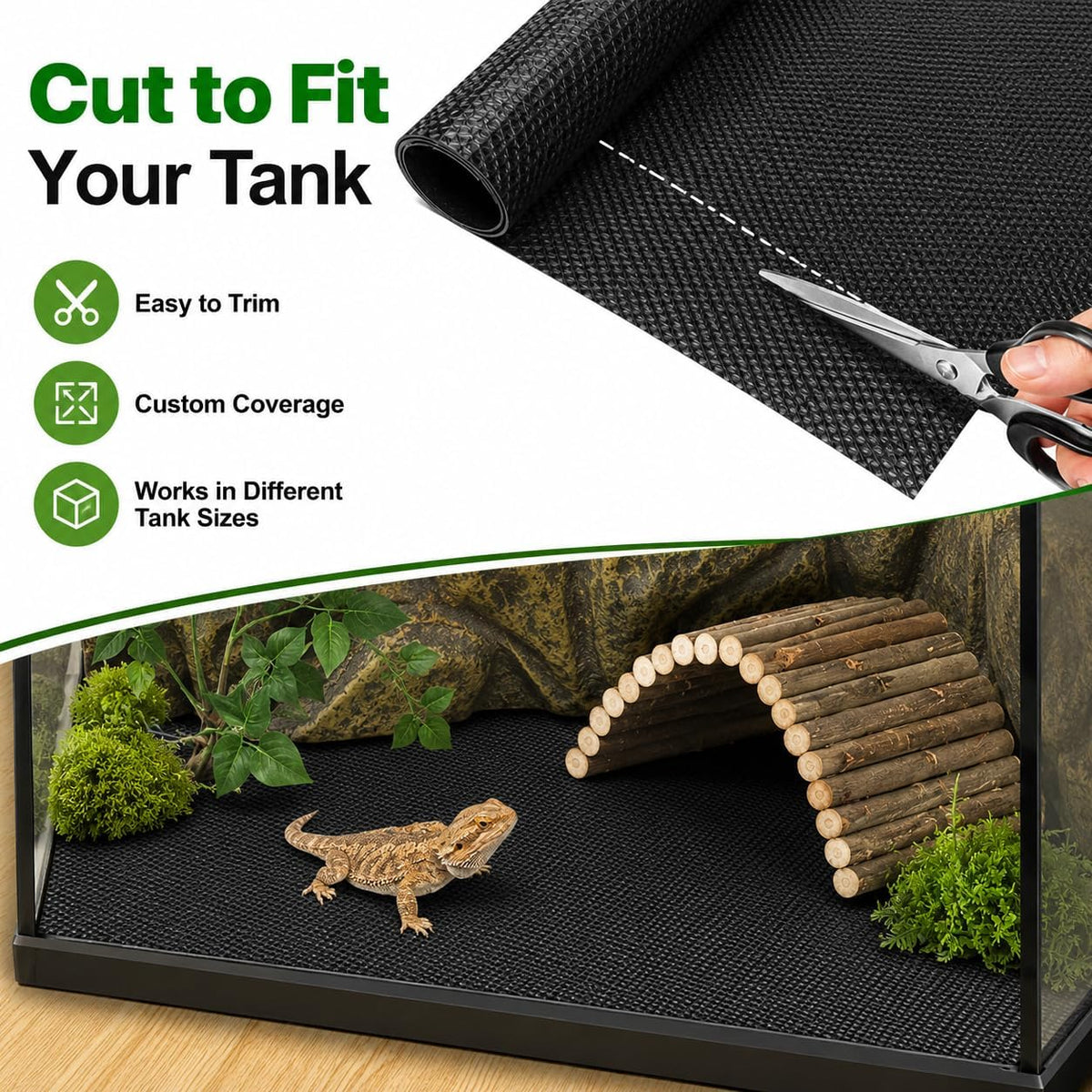 Bearded Dragon Tank Accessories - 10 Piece with Reptile Mat - image 4