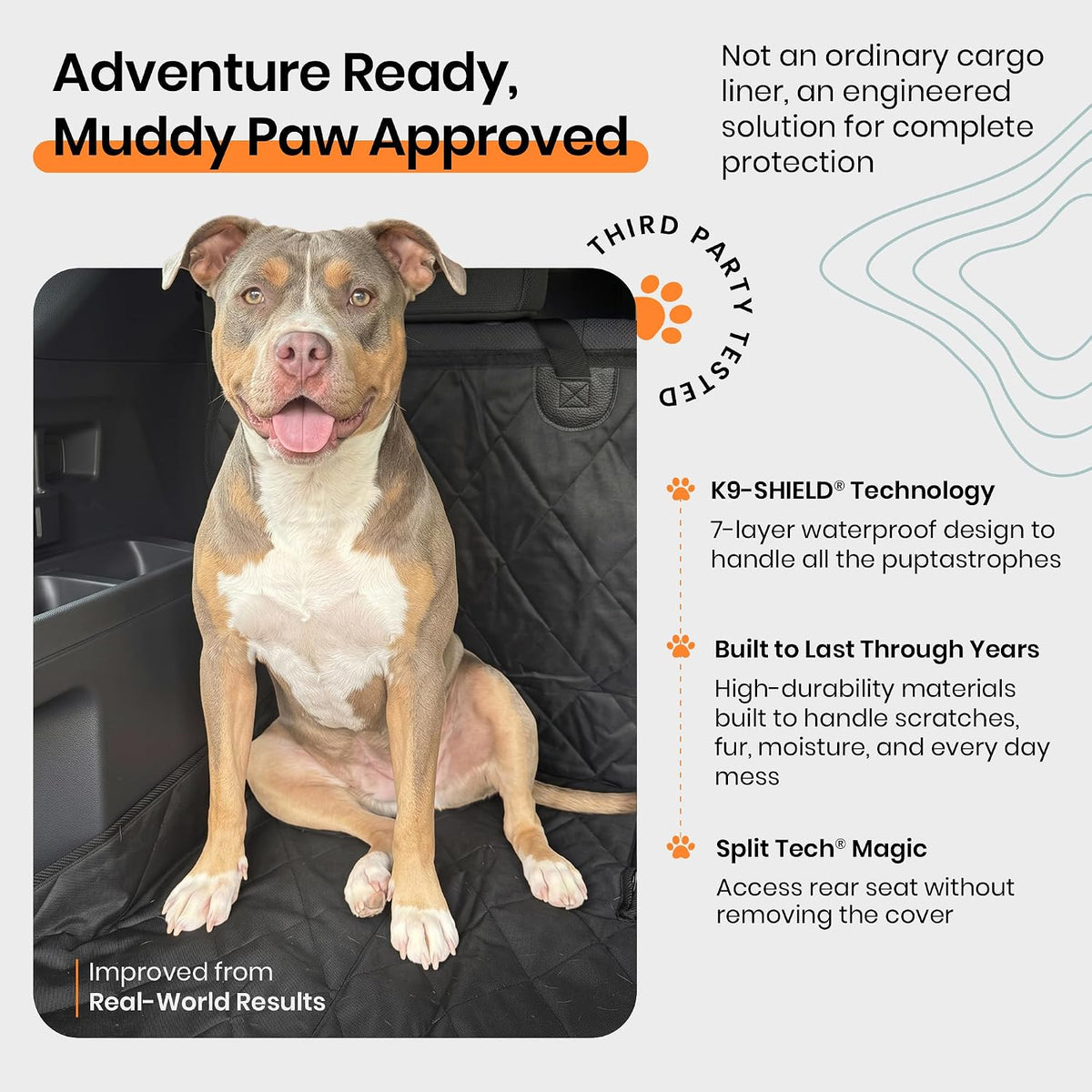 4Knines SUV Cargo Liner for Dogs, Fold Down Seats, Black Large – Essentials for Dogs - Camo / Large - image 2