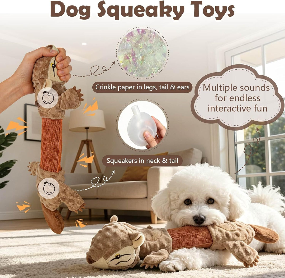 5 in 1 Squeaky Dog Toys for Tug of War - image 4