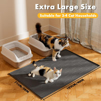 Pieviev Extra Large Silicone Litter Box Mat, Easy to Clean - Dark Gray / XL-40''x28'' - image 2