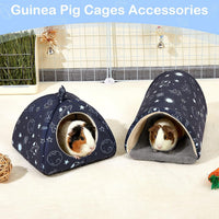 Bienbee Guinea Pig Hideout - Navy Blue Universe / Small(7.3"L x 7.3"W x 6.7"H) - image 2