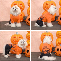CuteBone Dog Halloween Pajamas Puppy Onesies Small Dogs Soft Pjs Coat - X-Large / Happy Halloween - image 2