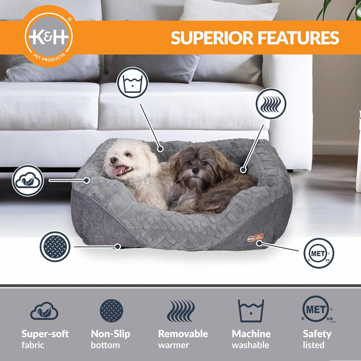 K&H Heated Cat Bed, Thermo-Pet Lounge Sleeper Indoor - Medium 30.5 X 24.5 X 9 Inches - image 4