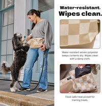Cleverpup Walk & Train 2-in-1 Dog Walking Bag, Hands-Free - Tan Checkerboard - image 2