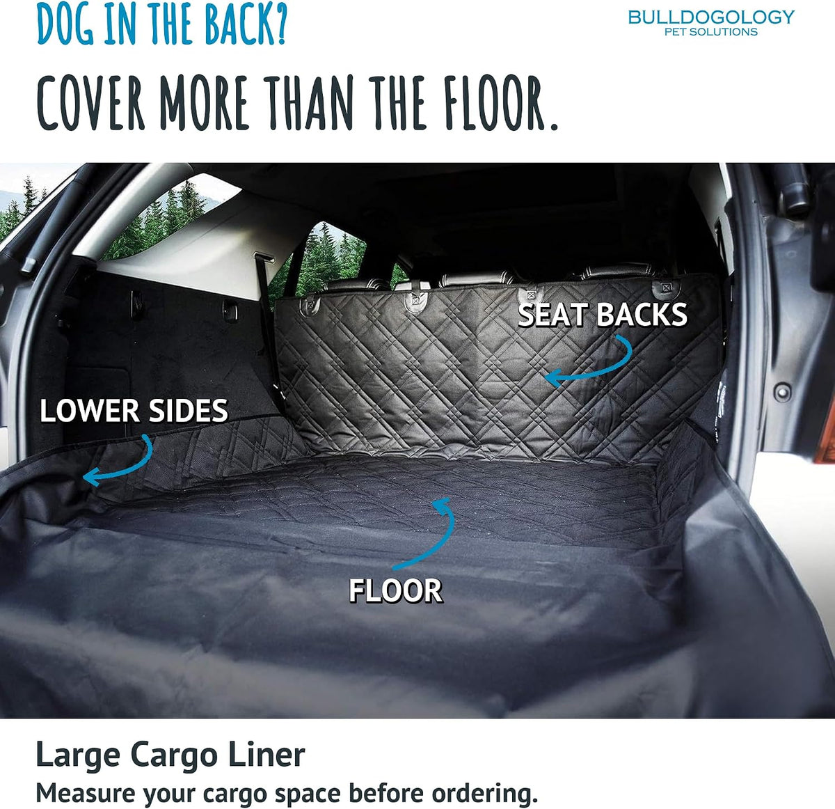 Bulldogology SUV Cargo Liner for Dogs 55"x106" Heavy Duty Pet Trunk - Standard Black / Large - image 4