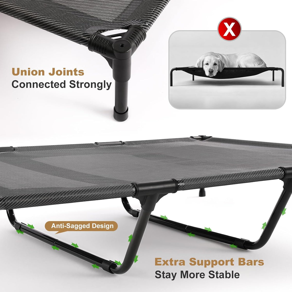 petizer XL Elevated Dog Beds for Large Dogs 48x36x9'' - 48"L x 36"W x 9"H / Blue - image 2